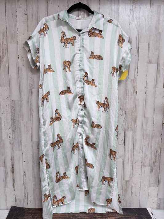Green Entro Tiger button dress, Ladies S