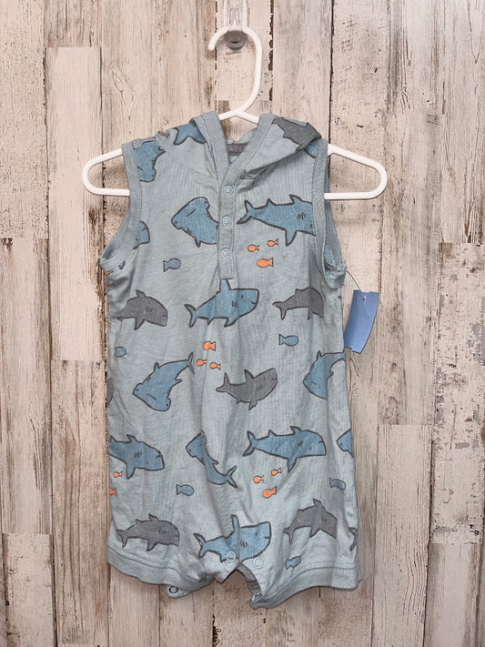 BLUE CARTERS SHARK HOODED ROMPER, BOY 18M