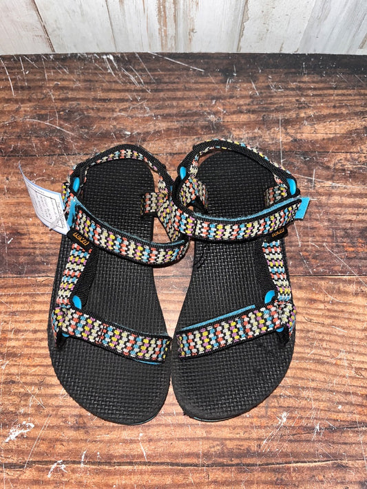 BLACK TEVA PRINTED VELCRO SANDALS, SHOES 13