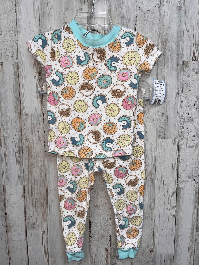 WHITE WONDER NATION DONUT PJ SET, GIRL 18M
