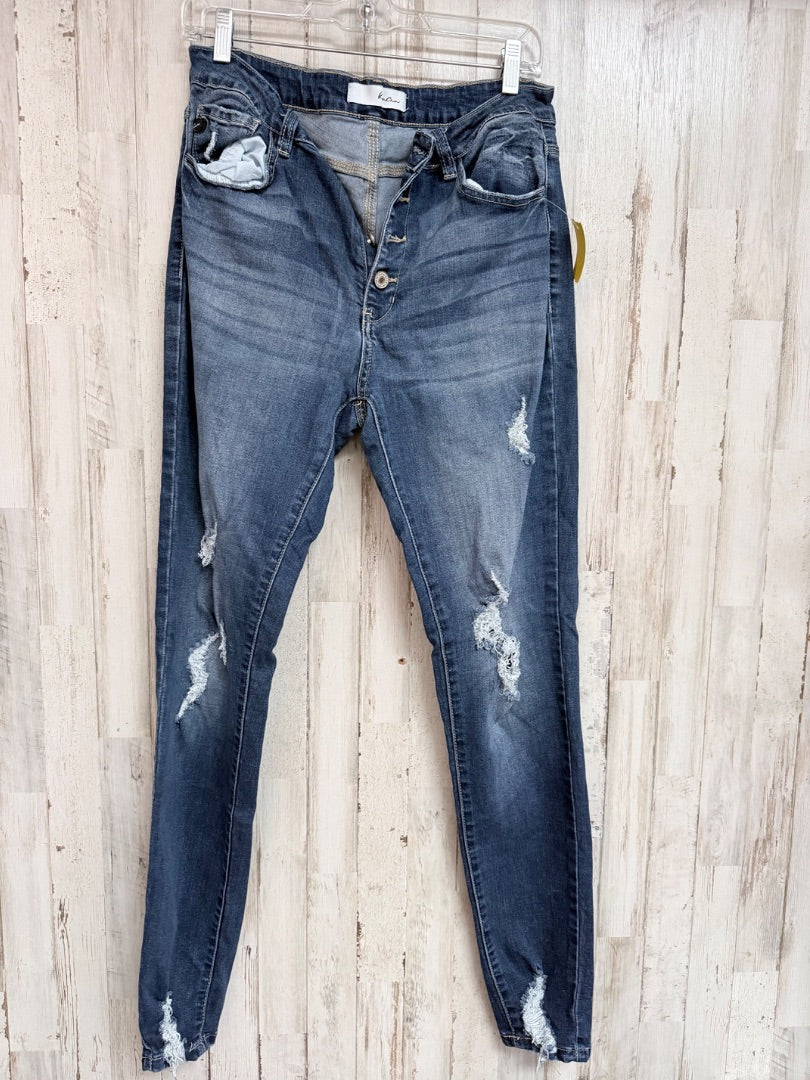 Blue KANCAN 13/30 DISTRESSED SKINNIES, LADIES L