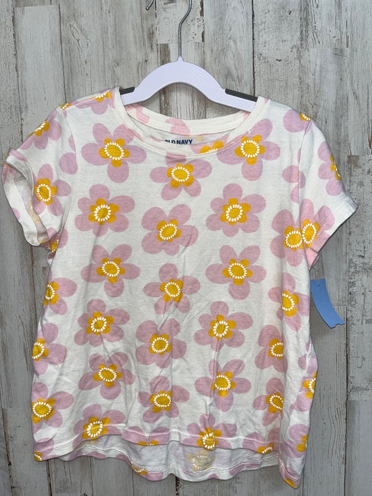 IVORY/PINK OLD NAVY DAISY TEE, GIRL 8