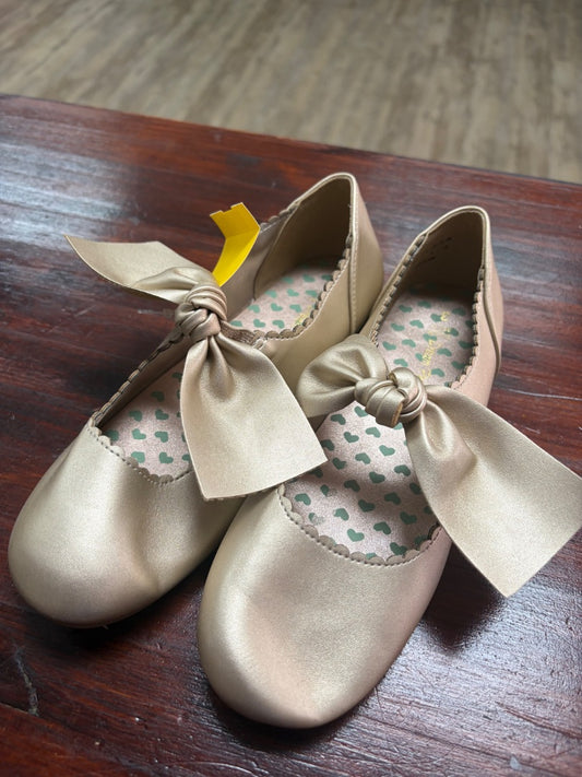 GOLD  BOW SCALLOP BALLET FLATS, SHOES Y3