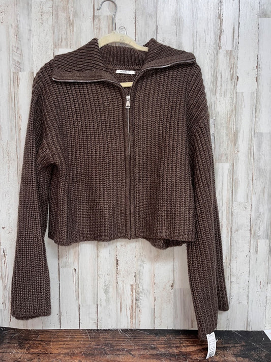 BROWN TULAROSA KNIT HALF ZIP PULLOVER, LADIES XS