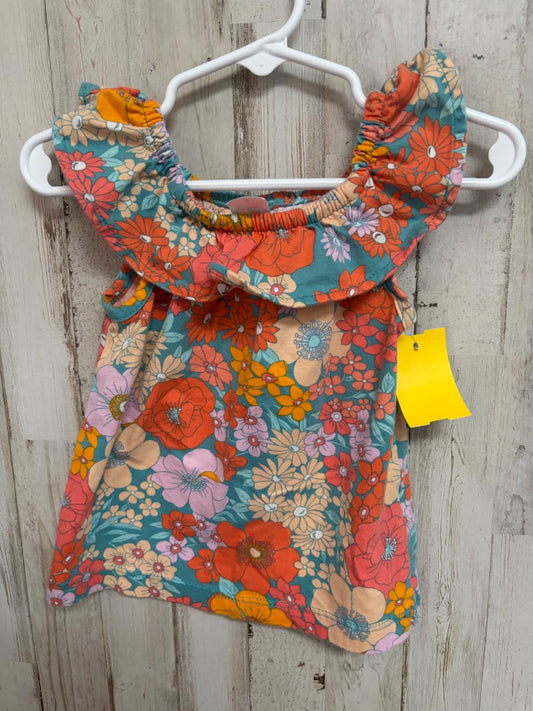 ORANGE CARTERS FLORAL COTTON TANK, GIRL 2T