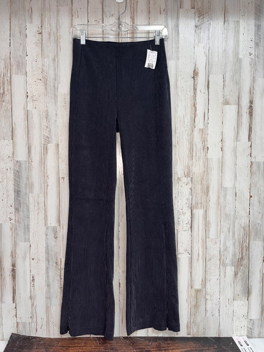 CHARCOAL LULULEMON SZ 6 RIBBED FLARE LEGGINGS, LADIES M