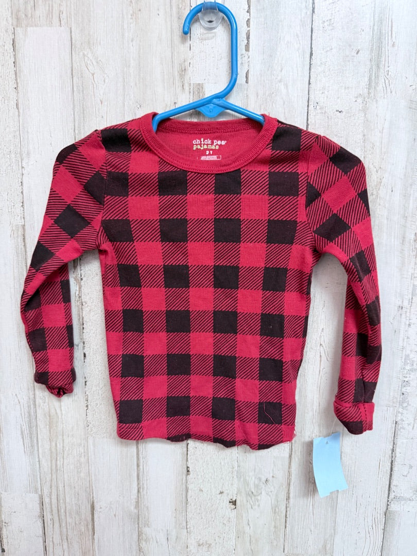 Red CHICKPEA Plaid pj top, Boy 2T