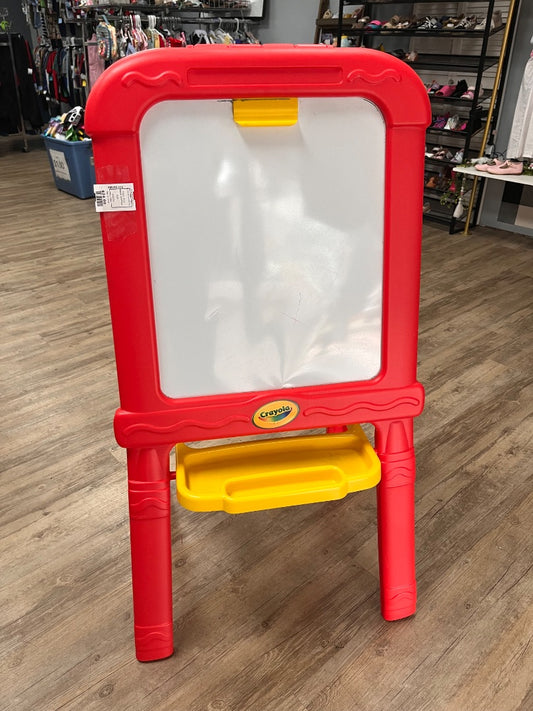 RED CRAYOLA DRY ERASE AND CHALKBOARD EASEL