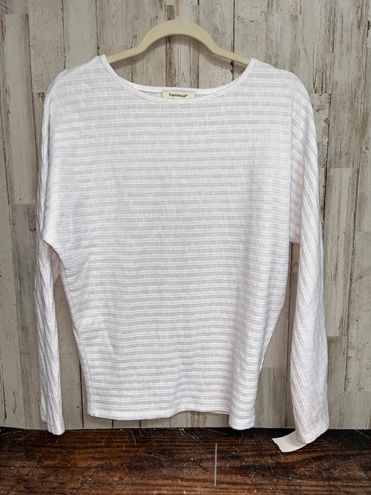 WHITE FRANCESCAS TEXTURE RIBBED BLOUSE, LADIES XS