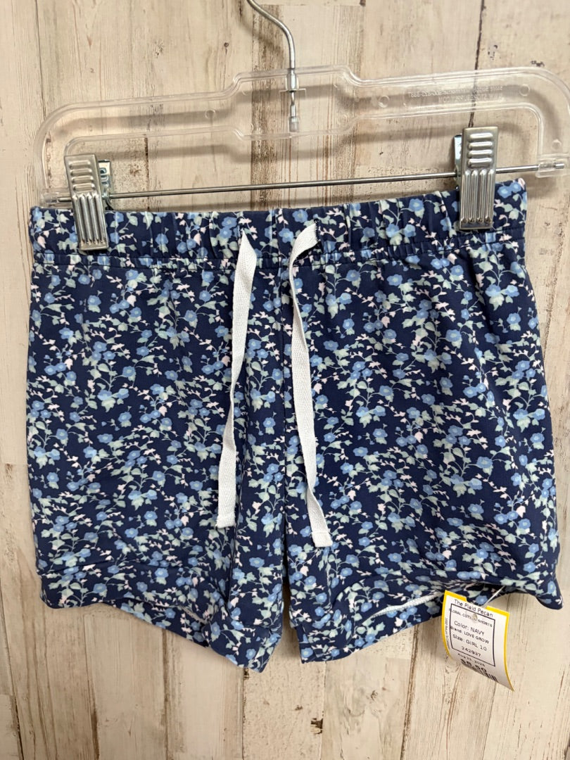 NAVY LOVE GROW FLORAL COTTON SHORTS, GIRL 10