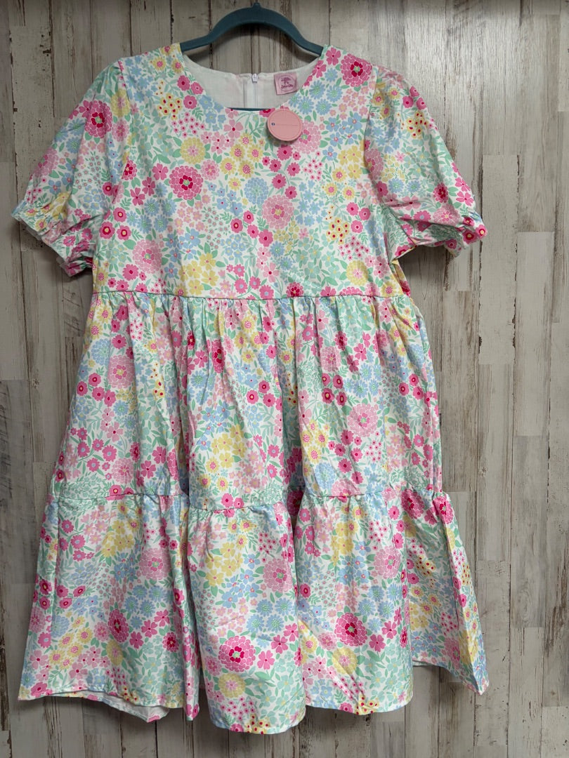 PINK LITTLE P'S SMOCKS NEW FLORAL TIER DRESS, LADIES L