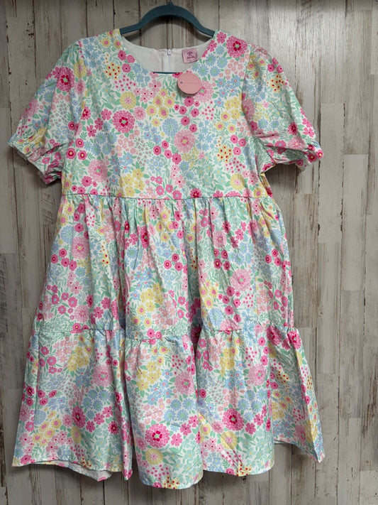 PINK LITTLE P'S SMOCKS NEW FLORAL TIER DRESS, LADIES L