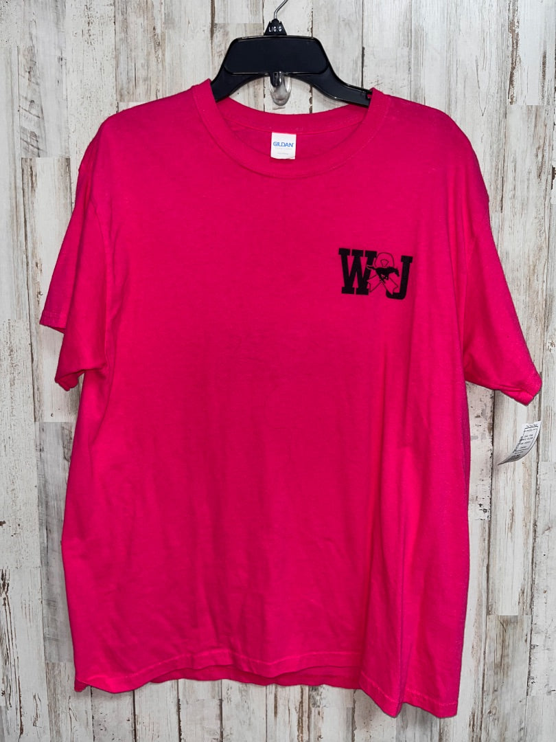 PINK GILDAN WJ NO ONE FIGHTS ALONE TEE, LADIES L