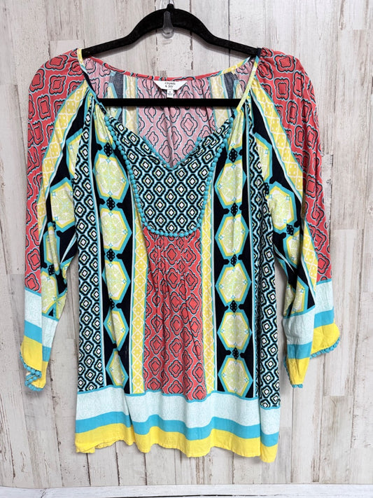 Navy Crown and ivy Pattern blouse, Ladies S