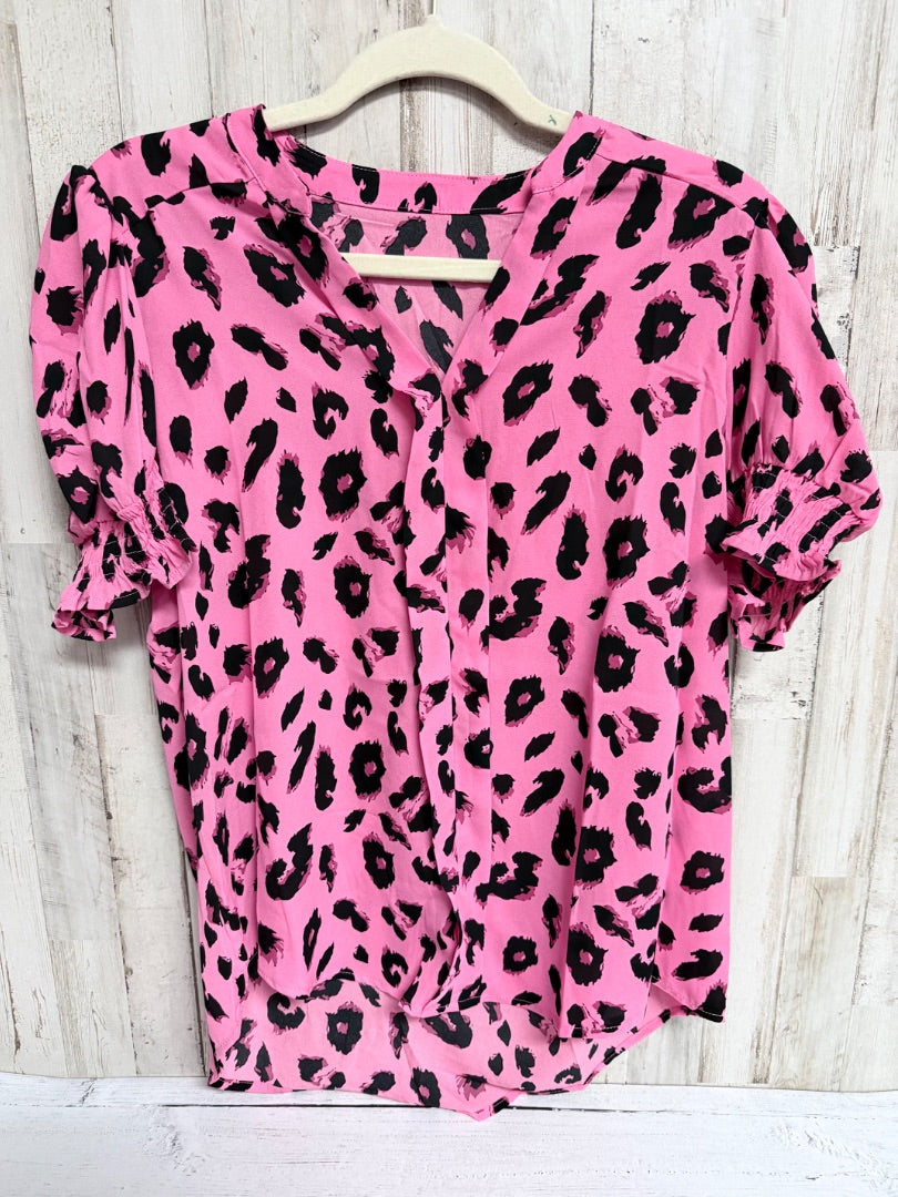 Pink Shein Cheetah print blouse, Ladiea M