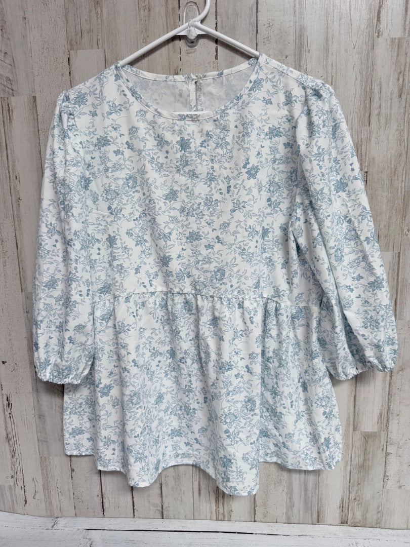 White Shein Floral blouse, Ladies M