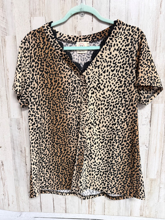 Brown Grace and Emma Cheetah button top, Ladies M
