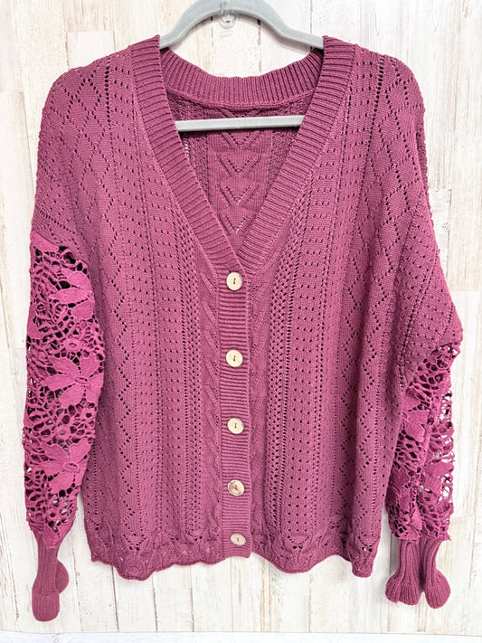 Maroon Shein Button sweater, Ladies M