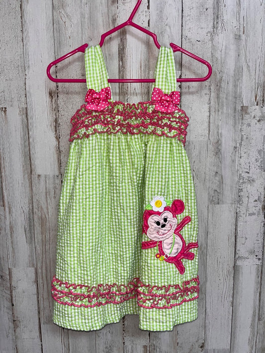 GREEN EMILY ROSE SEERSUCKER MONKEY DRESS, GIRL 2T