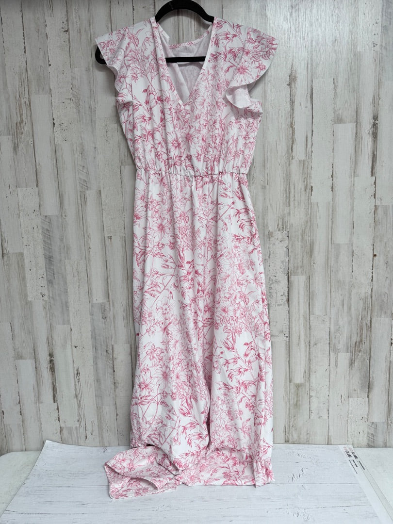 White Shein Floral long dress, Ladies M