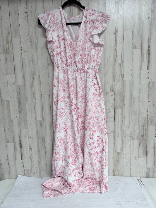 White Shein Floral long dress, Ladies M
