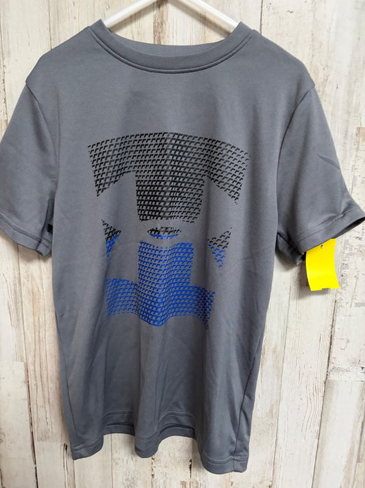 GREY UNDER ARMOUR LOGO TEE, BOYS 8