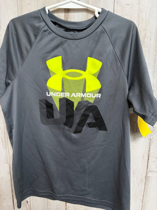 GREY UNDER ARMOUR LOGO TEE, BOYS 8
