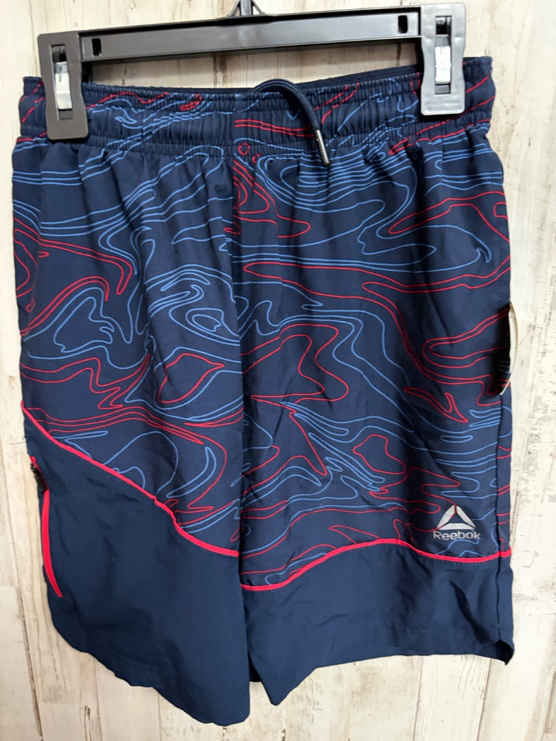 NAVY/RED REEBOK PRINTED SHORTS, BOYS 10/12