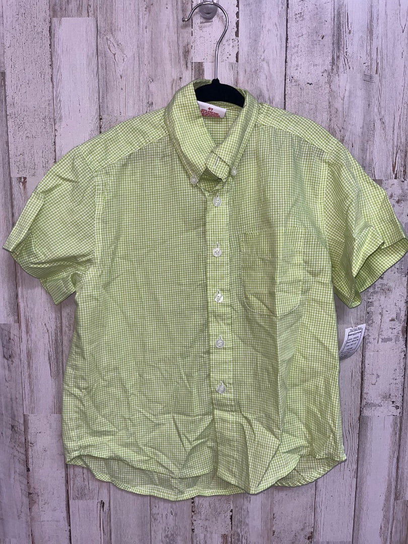 GREEN MOM & ME PLAID BUTTON UP, BOY 4T