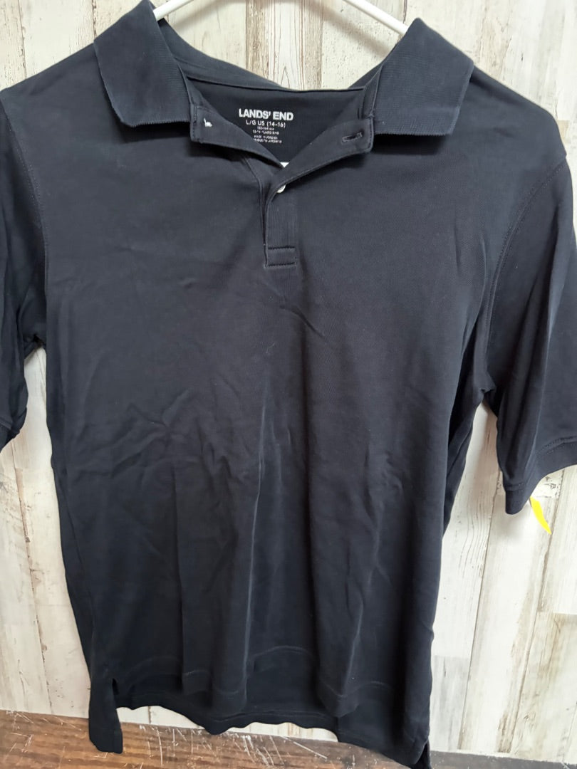 BLACK LANDS END SOFT POLO, BOYS 14/16