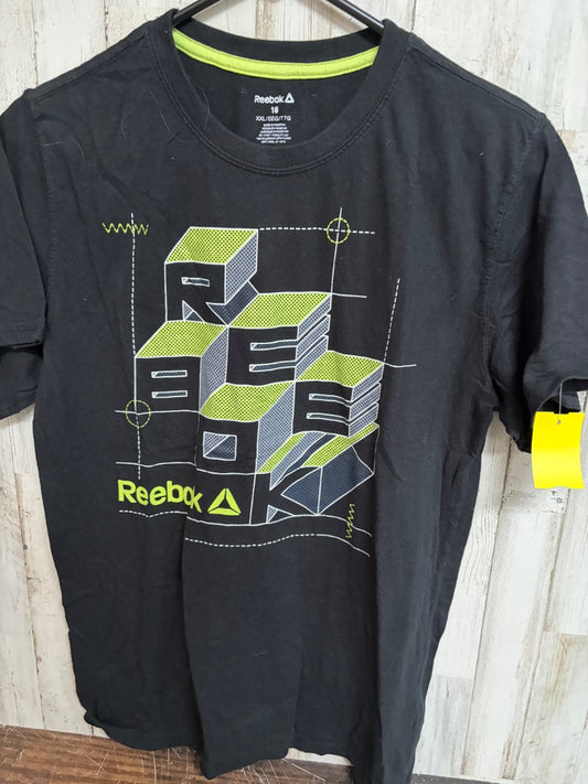 BLACK REEBOK LOGO TEE, BOYS 18