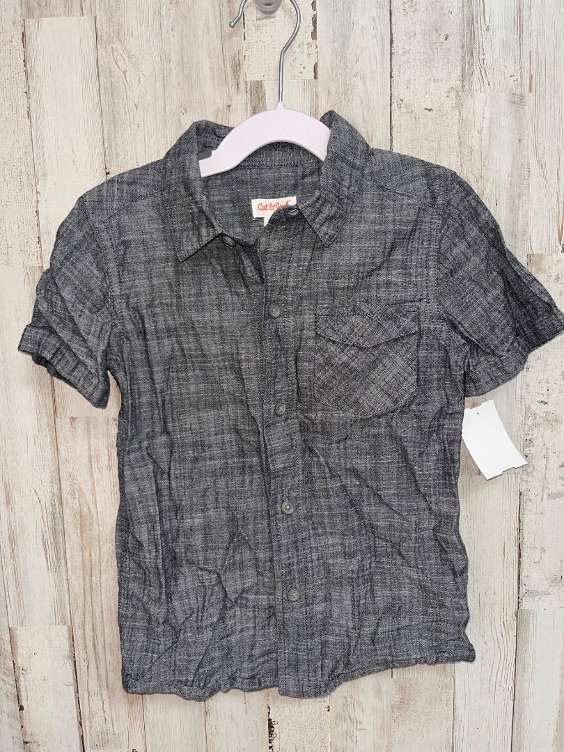 GREY CAT & JACK HEATHERED BUTTON UP, BOY 5