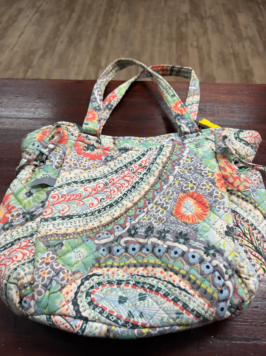 MINT/PEACH VERA BRADLEY PAISLEY QUILTED MED SIZED TOTE