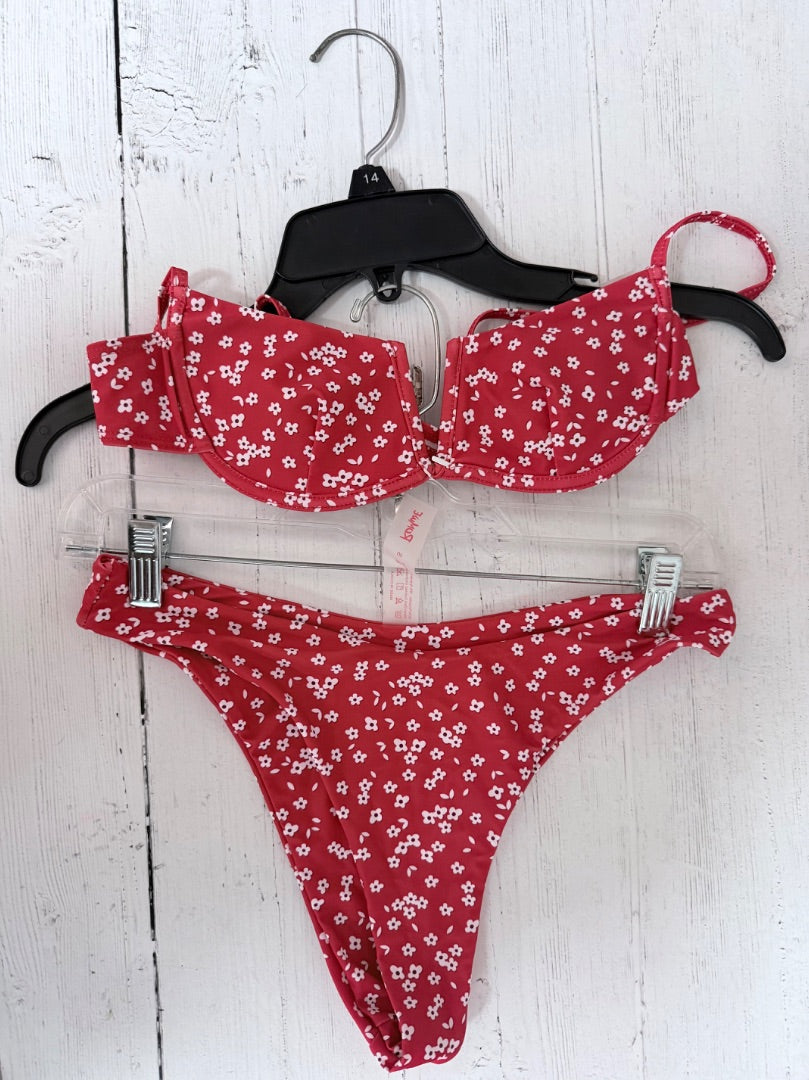 RED ROWME PRINT 2PC SWIM SUIT, LADIES S