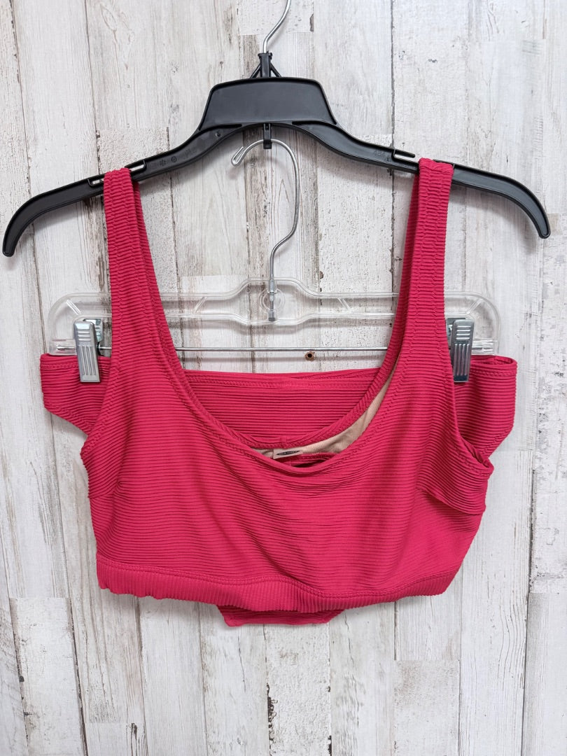 RED OLD NAVY RIBBED 2PC SWIM SUIT, LADIES S