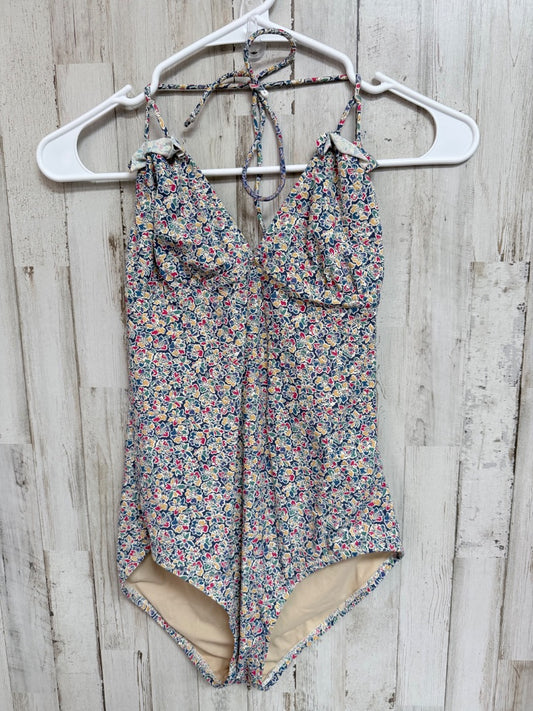 BLUE J.CREW SZ2 FLORAL SWIM, LADIES S