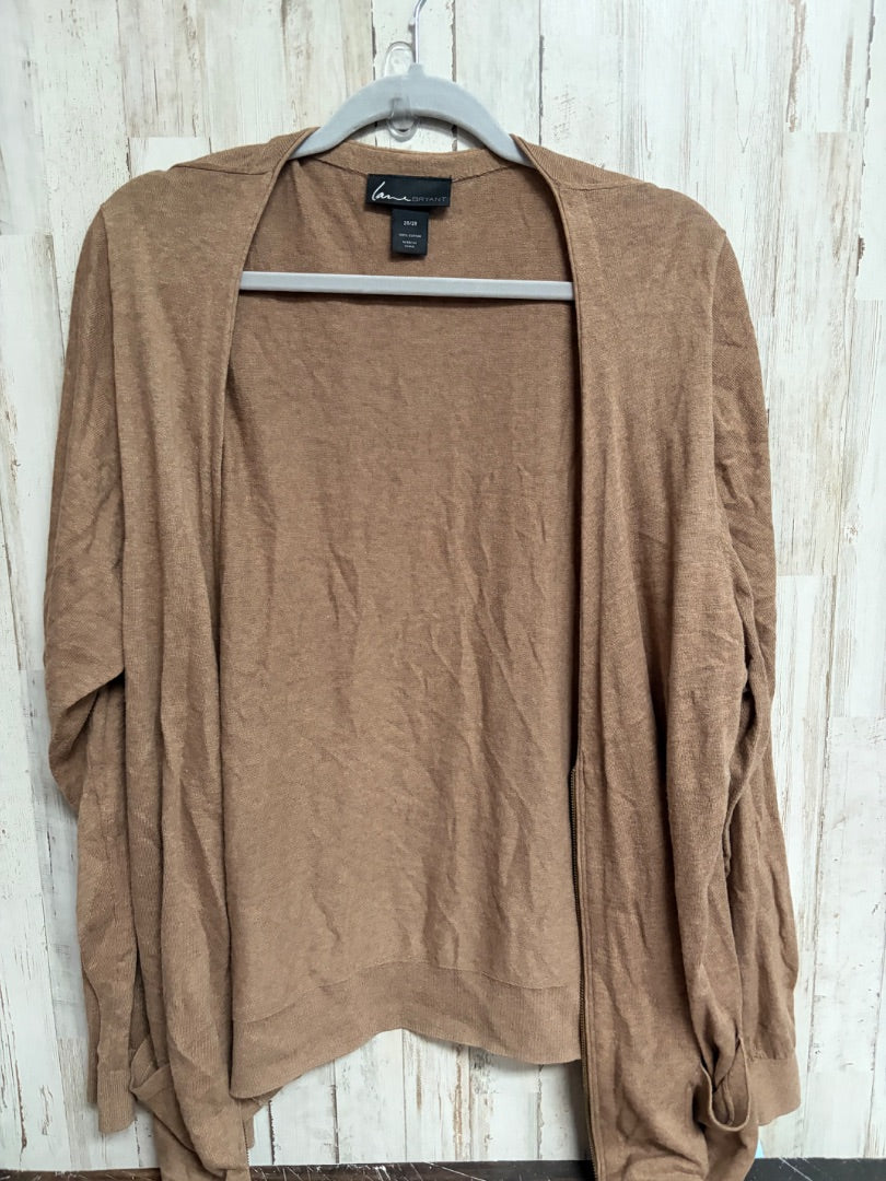 TAN LANE BRYANT 26/28 KNIT CARDIGAN, LADIES 4X