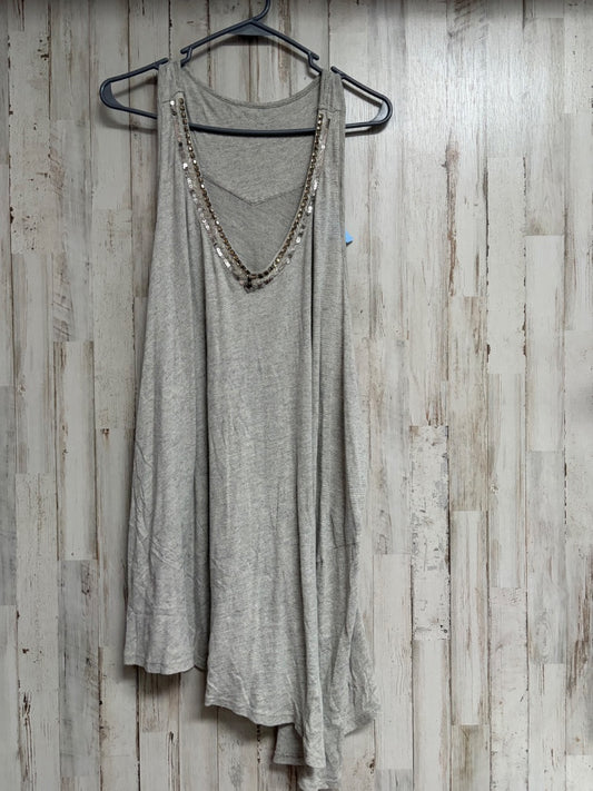 GREY  26/28 EMBELLISHED NECK KNIT TUNIC, LADIES 4X