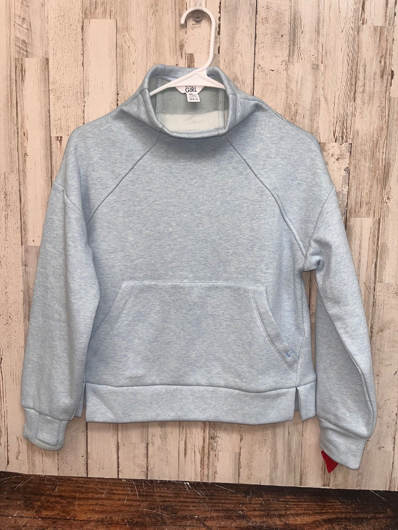 HEATHER BLUE ATHLETA GIRL MOCK NECK SWEATSHIRT, GIRL 8/10
