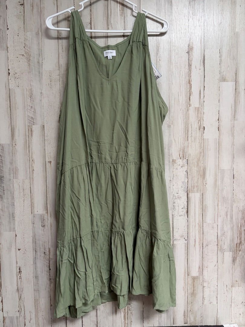 OLIVE TRUE CRAFT TIER TANK DRESS, LADIES 4X