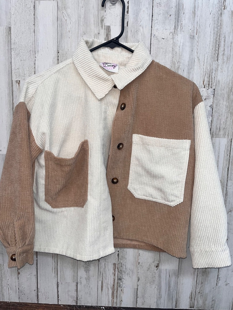 TAN LOVE DAISY CORDUORY BUTTON UP, GIRL 10/12