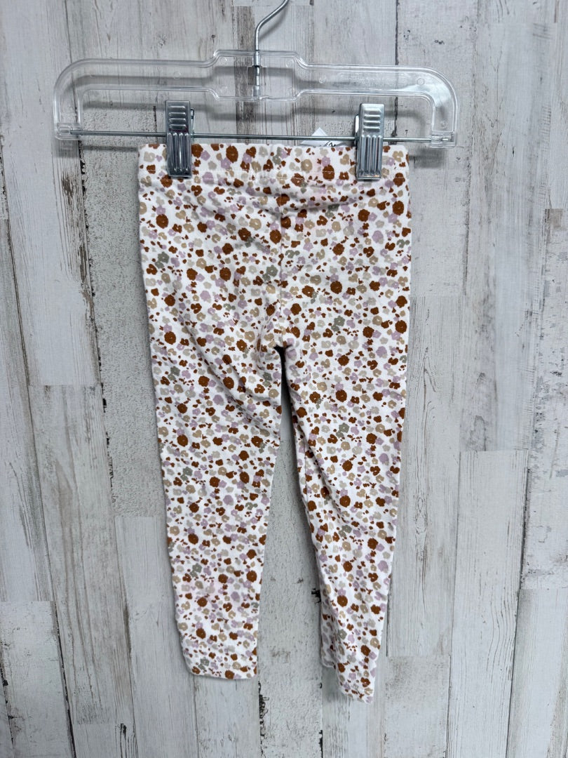 White Carters Floral leggings, Girl 2T