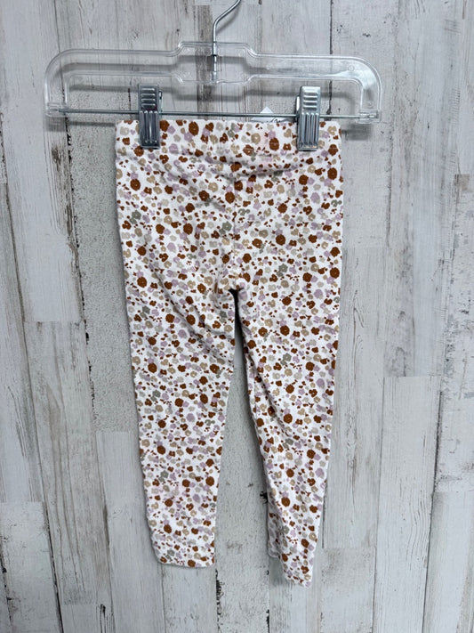 White Carters Floral leggings, Girl 2T