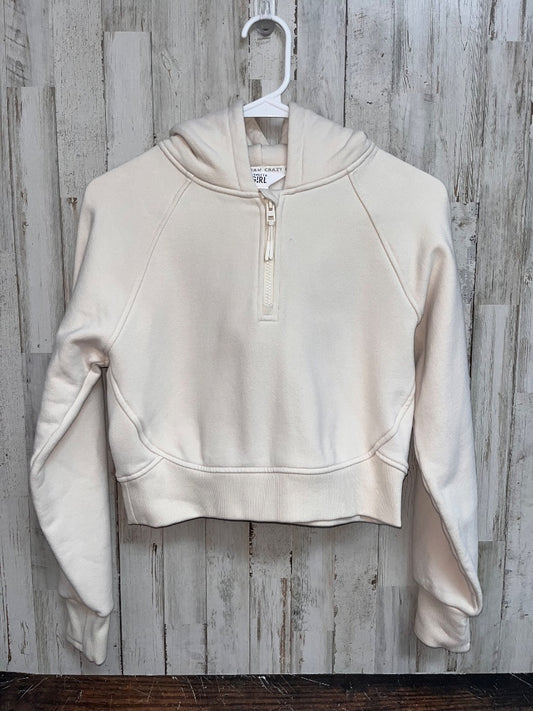 IVORY ATHLETA GIRL CROP HALF ZIP HOODIE, GIRL 12