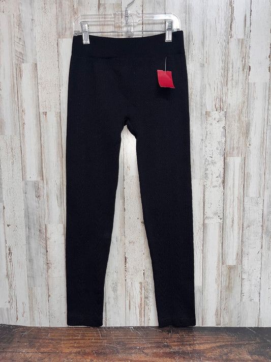 BLACK COPPER KEY RIBBED LEGGINGS, GIRL 12/14