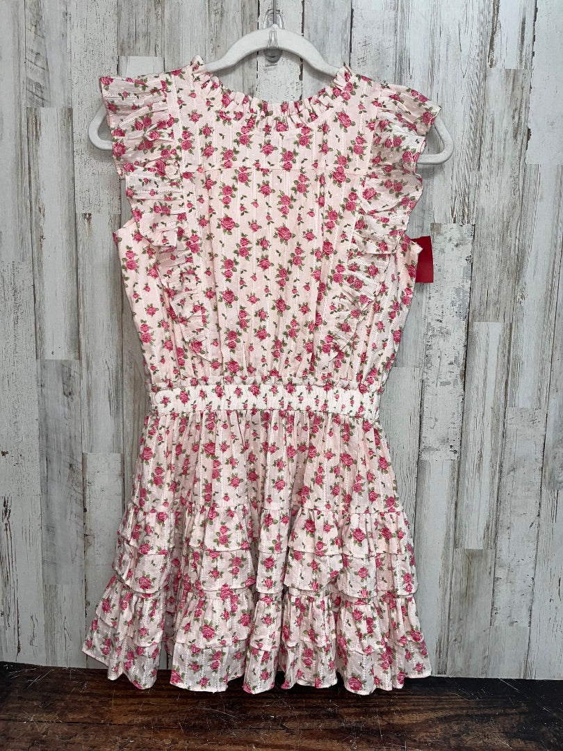 PINK SUMMER LOVING FLORAL TIER DRESS, GIRL 14