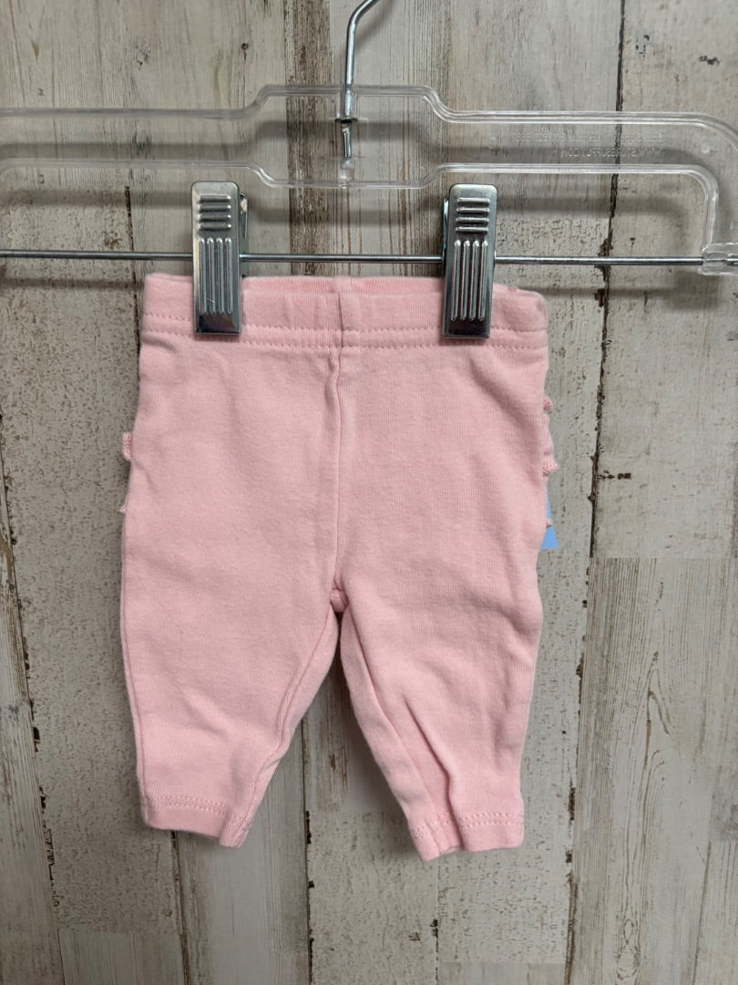 PINK CARTERS RUFFLE PANTS, GIRL PREEMIE