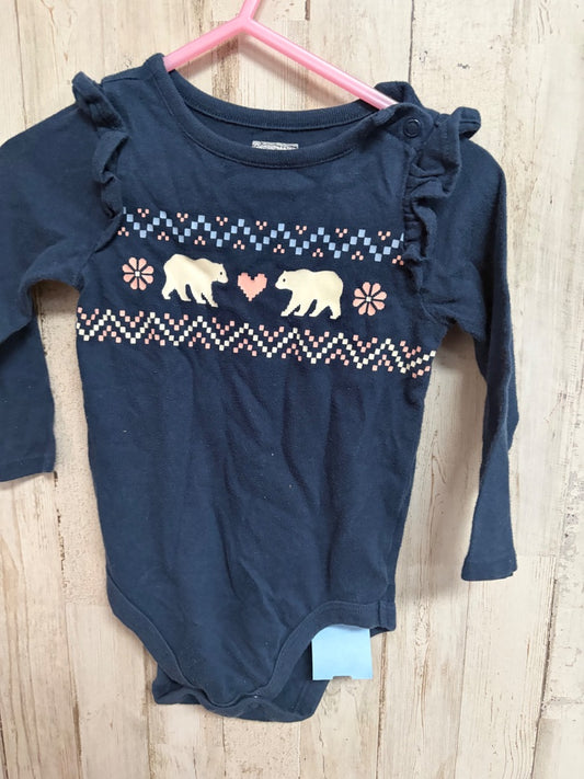 NAVY GARANIMALS BEAR ONESIE, GIRL 18M