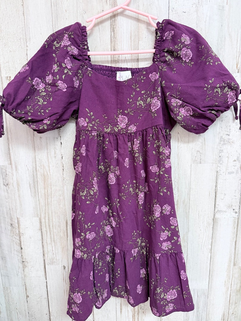 MAROON CHILDRENS PLACE FLORAL TIER DRESS, GIRLS 5/6