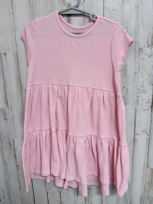 LT PINK TRUE CRAFT WAFFLE TIER DRESS, GIRLS 5